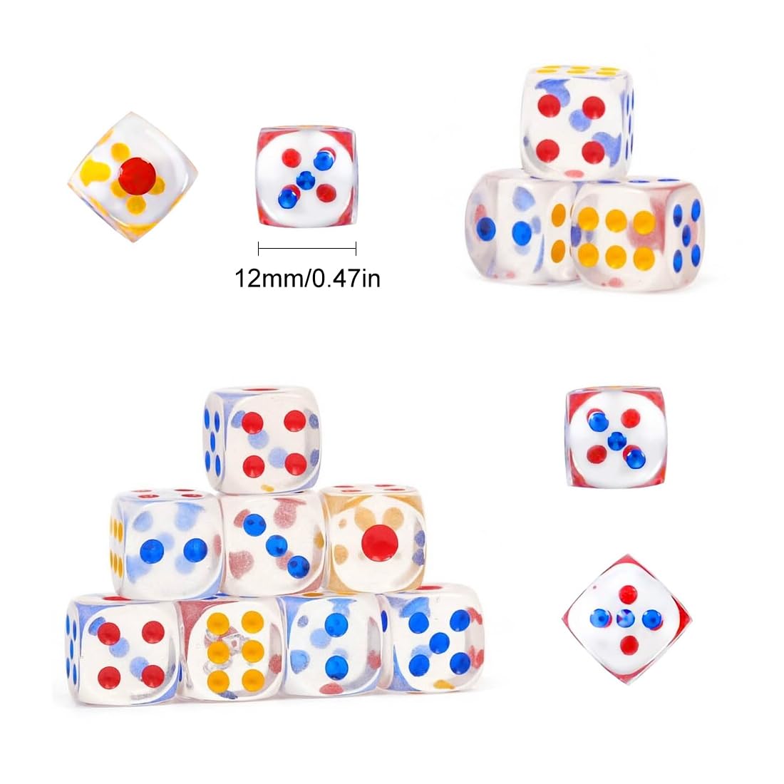 LYEAA Popolare 5 pz 14mm Dadi Standard a Sei Facce Set Dadi Luminosi Accessori for Giochi da Tavolo for Giochi da Esterno