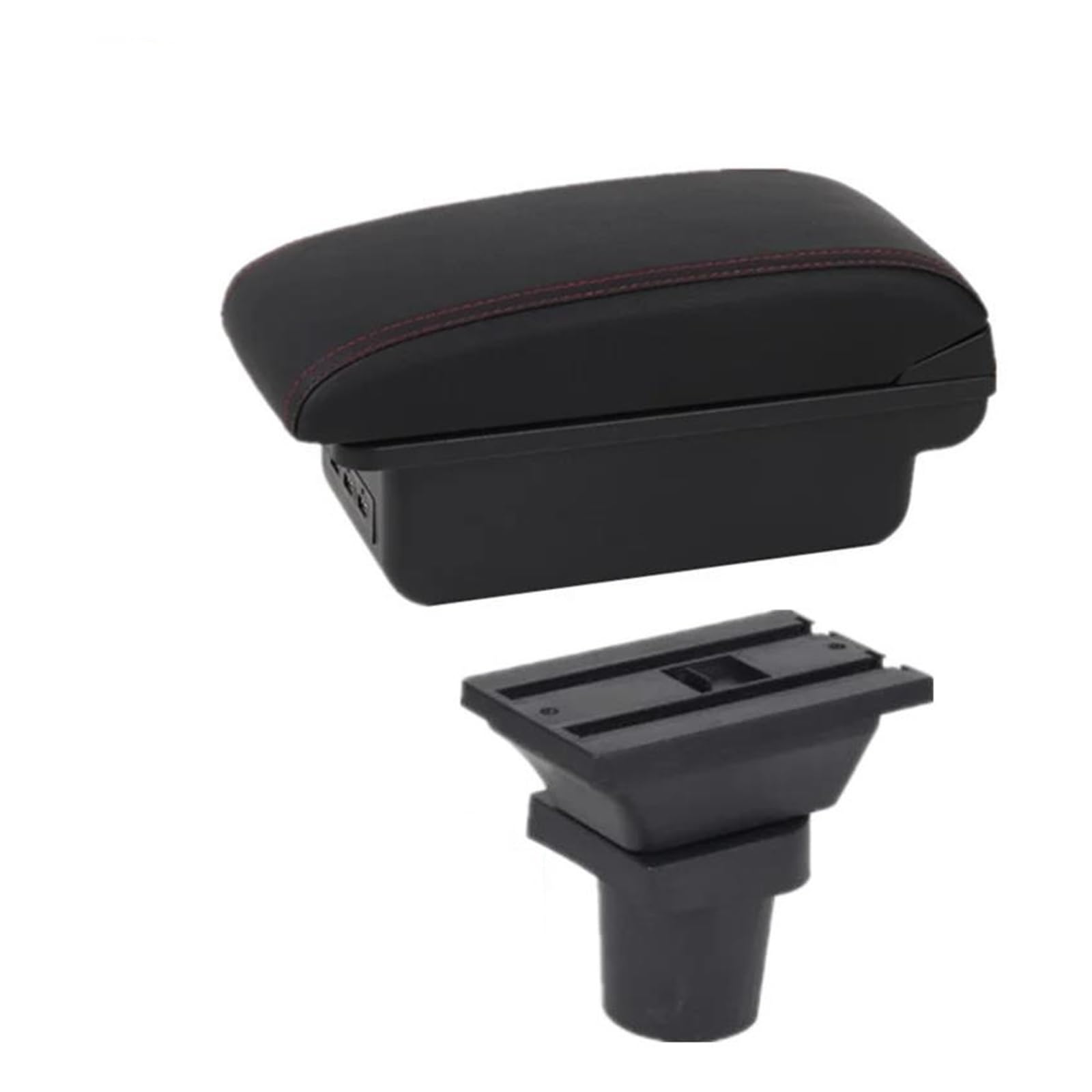 OTBEHUWJ For Toyota For Yaris For Vitz 5-door Hatchback 1998-2011 2005 2006 2007 2008 2009 2010 Car Armrest Box Central Storage Box(B1 red line 3USB)