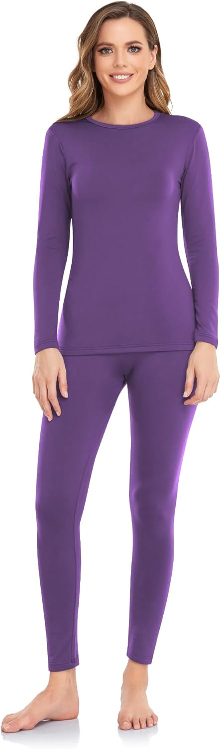 WEERTI Thermal Underwear for Women Long Johns with Fleece Lined Base Layer Women Cold Weather Top Bottom