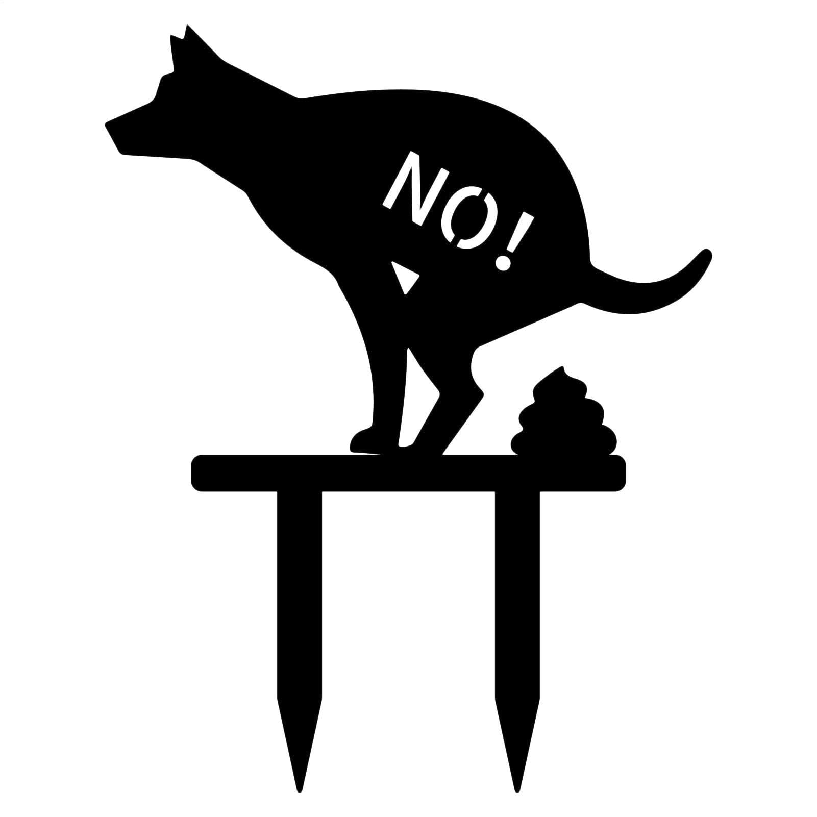 Señales de prohibición de perros para jardín, metal inoxidable, enchufe de jardín, pincho, mordaza, advertencia, impermeable, para jardín, hierba, terraza, camino, patio, vecindad