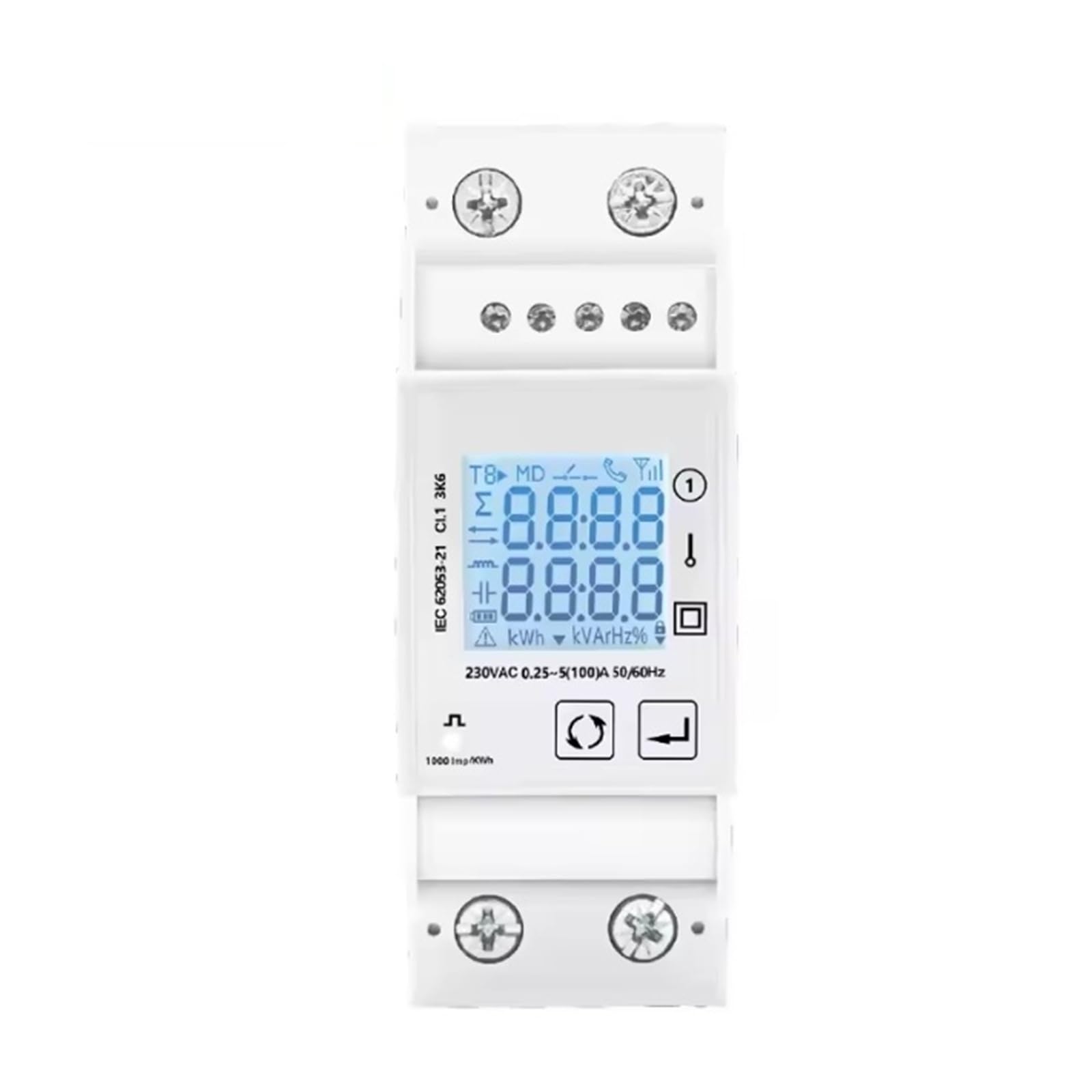 Misuratore multifunzione Contatore di Energia Monofase 100A 230V Con RS485 | Uscita a impulsi 1000imp/Kwh for contatore di energia solare fotovoltaico SCADA