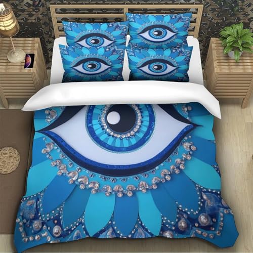 Housse de couette dragon bleu fantastique pour chambre fille grand lit