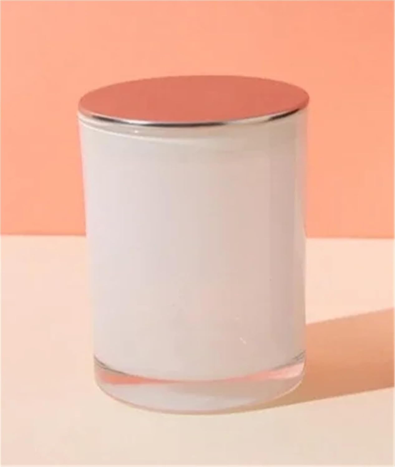 Lawsen Candle Jars 320ml Glass Candle Holder with Lid, Sealed Container for Wedding & Home Decoration(White(with lid))