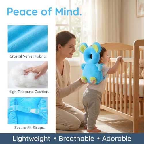 Image of Baby Head Protector Backpack - Soft & Lightweight Head Protection Pillow for Bebe Walking and Crawling(Mouse)