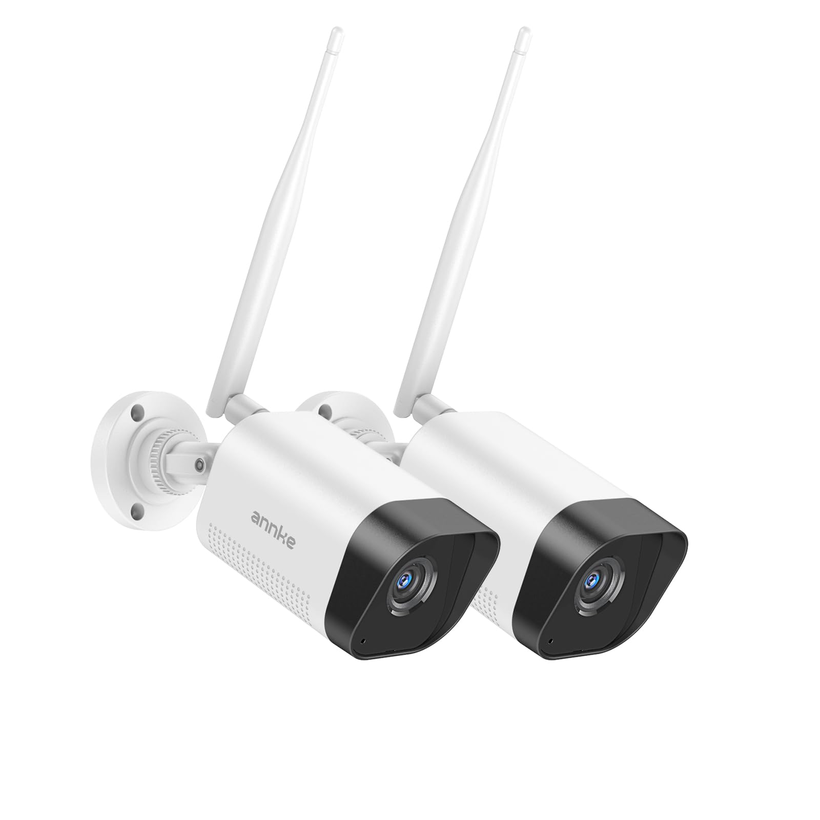 ANNKE 2 Pack 2K Add-On Wi-Fi Outdoor Security Cameras, 3MP Wireless Surveillance IP Cameras with Human Detection, Two-Way Audio, 24/7 All-Day Monitoring, IP66 Waterproof