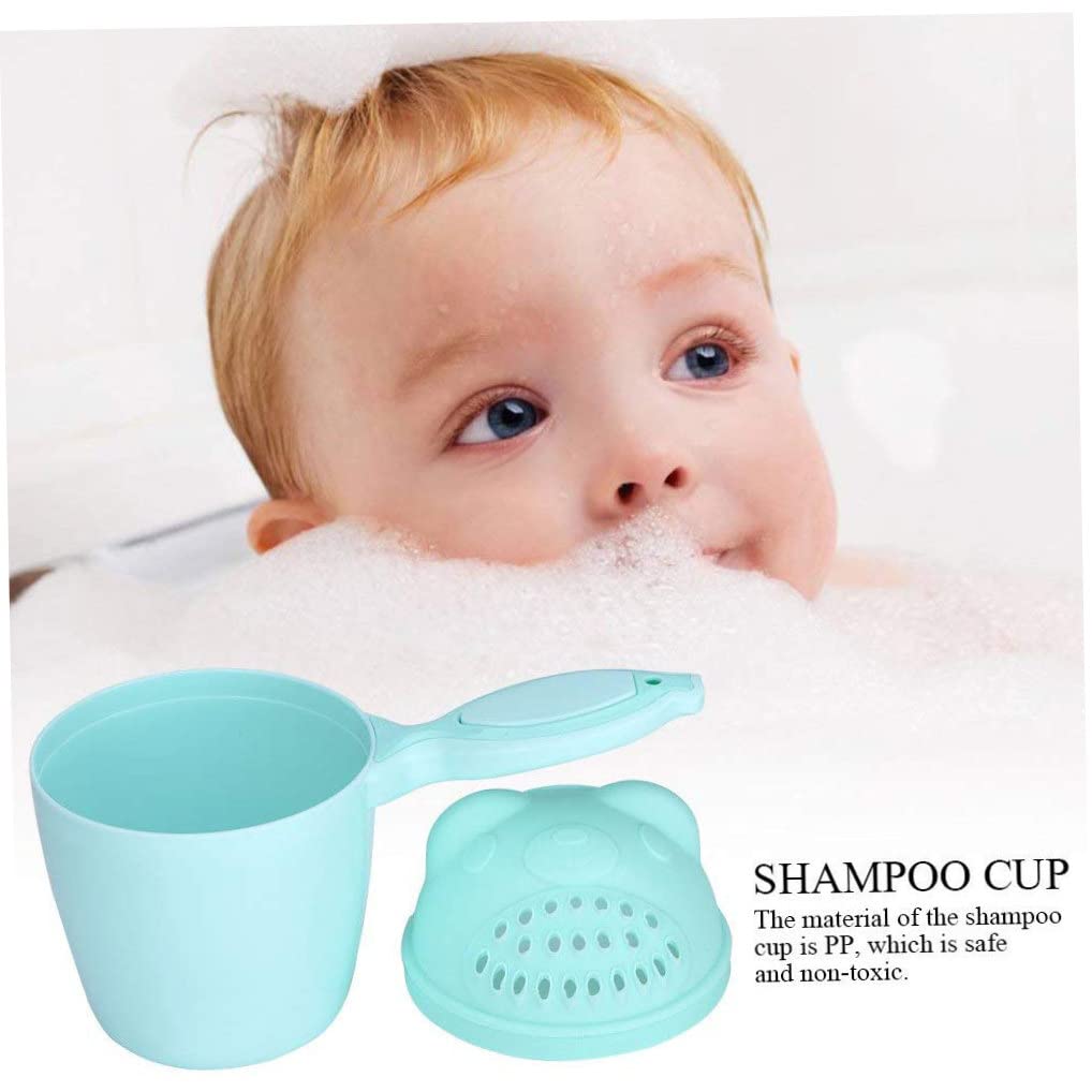 Copa de champú para bebés Lavado de la peluquería Jarra de bebé Jug Baby Shower Baño Copa Agua Batinero Bailer Copa de champú Jarra de baño para bebés 1 por ciento verde