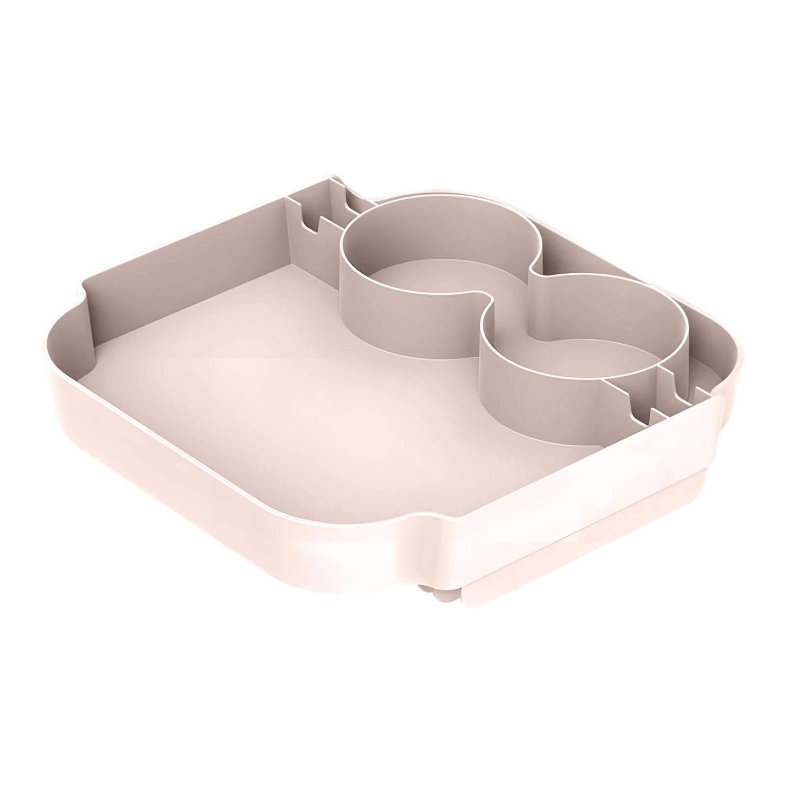 Complete Celebration Tray Featuring Combined Drink Spaces and Meal Separator Panels 24x24cm Strong Build Sand Soiree Serving Tray