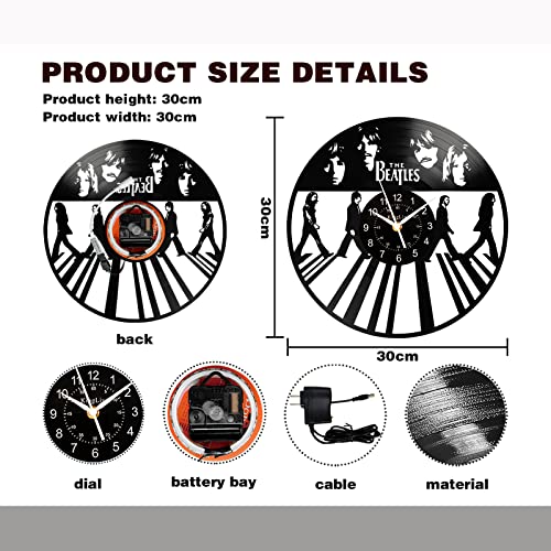 The Beatles Horloge disque vinyle 30,5 cm LED Rock Pop Bande de musique Décoration murale 7 couleurs Fait à la main… - Les Beatles, Paul McCartney, John Lennon, RIngo Starr, George Harrison The Beatles Horloge disque vinyle 30,5 cm LED Rock Pop Bande de musique Décoration murale 7 couleurs Fait à la main… – Image 8