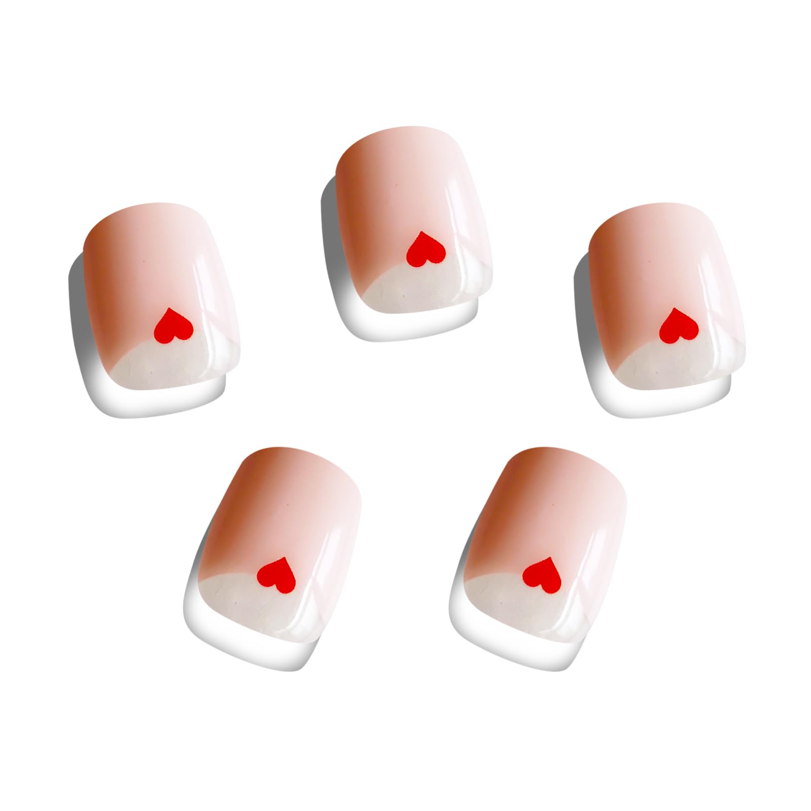 CHOOSE-IT20 Pcs Salon-Quality Semi Cured Gel Nail Strips - Easy Application & Removal - UV Lamp Required - Lovely Heart Design - Get Perfect Nails With These Gel Nail Strips