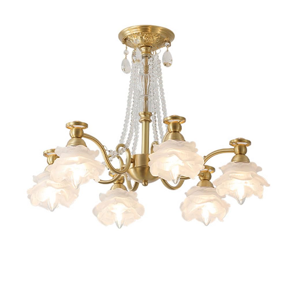 Lampe en verre florale contre le manque de cachet des plafonds modernes