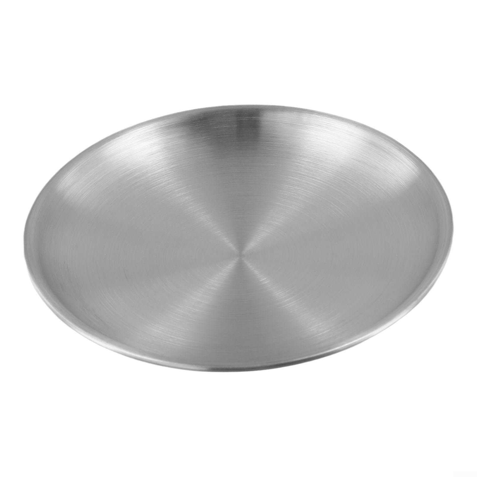 Silver Stainless Steel Round Plate, 10Inch Stainless Steel Dinner Plates, For Dinner Lunch Kitchen Party Dishwasher And Microwave Safe(14cm)