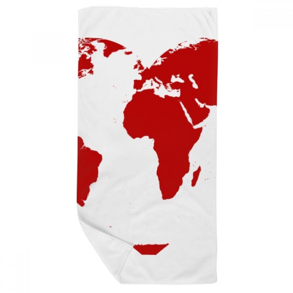 Gant de toilette doux serviette de bain 35x70cm multicolor motif coeur rouge