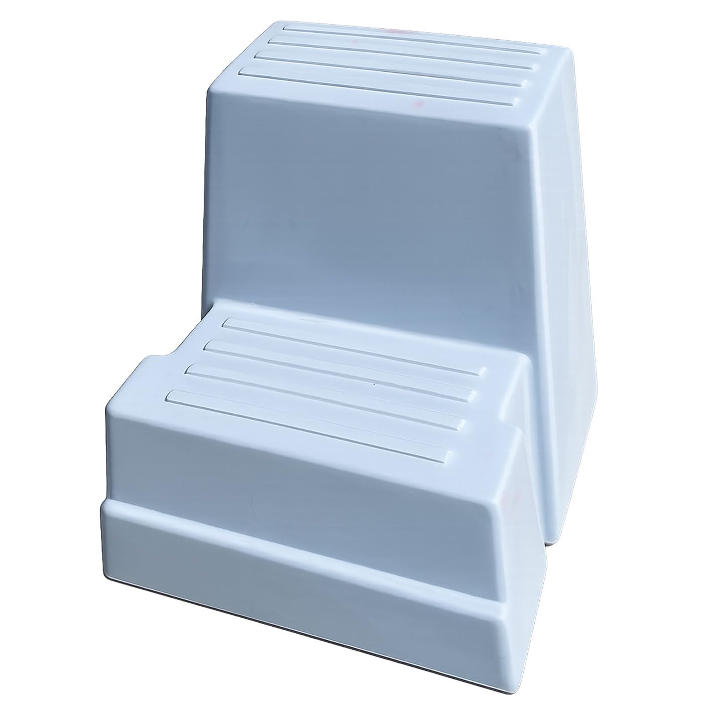 Brama-West Aufstiegshilfe für Pferde mit 2 Stufen – Stabiler Aufsteighocker - 60 cm hoch - ideal zum Aufsteigen & für Stallarbeit - Grau