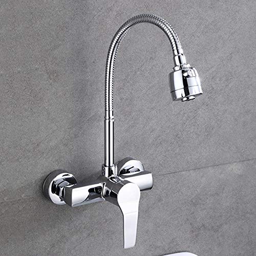 Robinet mural de cuisine corps de valve en laiton et interrupteur rouge