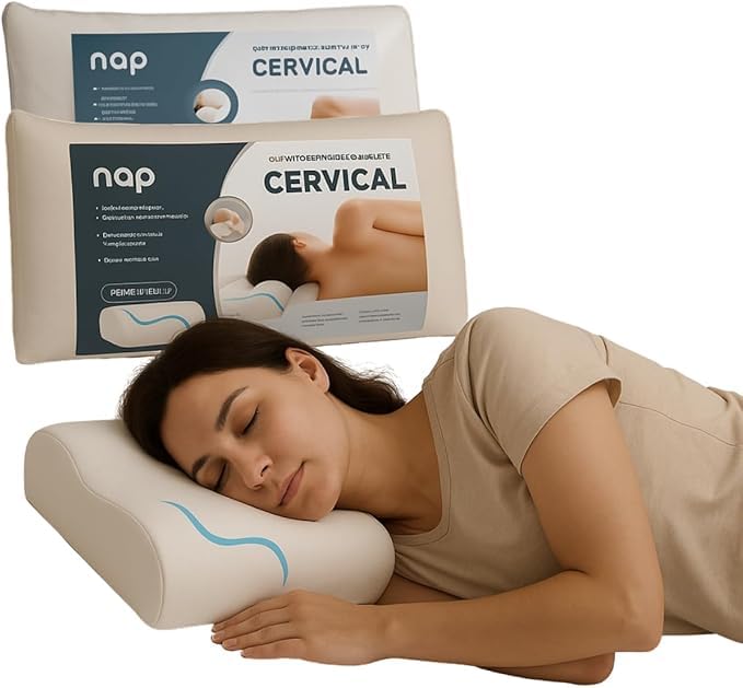 Travesseiro Cervical Viscoelástico, Kit com 2 Unidades, Ortopédic...