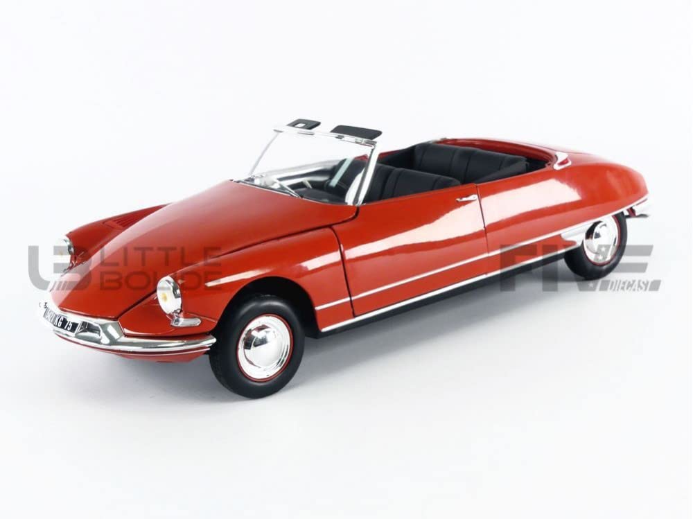 Norev NV181599 1:18 Citroën DS 19 Cabriolet 1961-Corail Rosso Citroen Modello Collezionabile, Multi