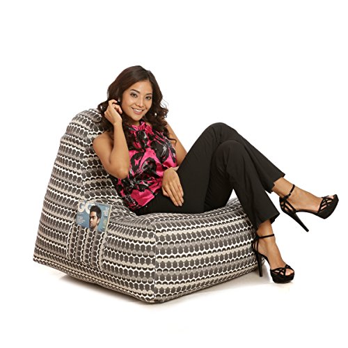 Image of Style Homez Hackey Cotton Canvas Polka Dots Printed Bean Bag XXLXXL Size Filled with Beans Fillers