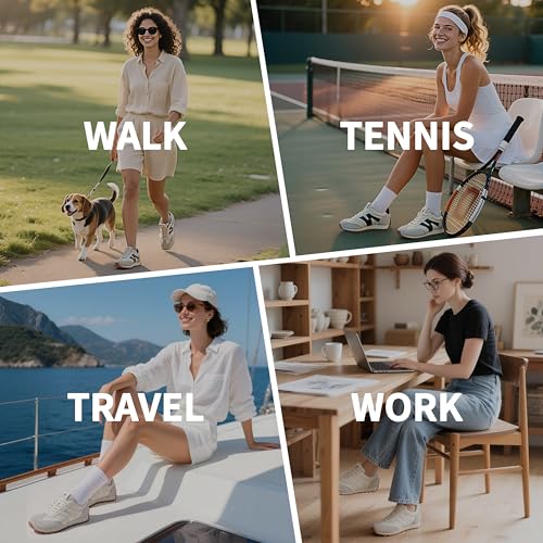 Image of somiliss Wide Toe Box Sneakers for Women Breathable Fabric Leather Suede Upper Non-Slip PU TPR Outsole Walking Shoes Tennis Running Fashion Sneakers