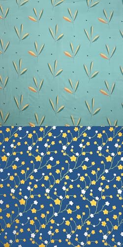 Image of VAS COLLECTIONS Prime Collection Combo Pack of 2 Double Bedsheets with 4 Pillow Covers | 144 TC Soft Brushed Microfiber-Blend -Long Lasting & Wrinkle Free,7.5X7 Ft Set of 6 Pcs (Green& Blue)