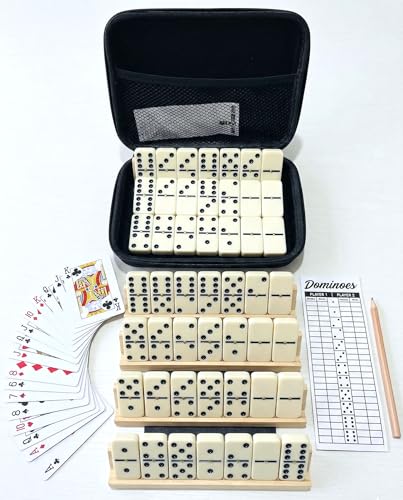 Juego de dominó doble 6 con 28 fichas y estuche miniatura 4