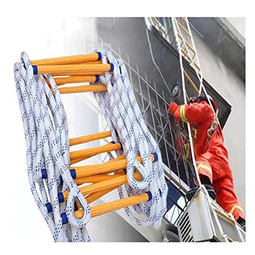 ZXCVBAS Safety Rope Ladder,Emergency Ladders Emergency Fire Escape Ladder Flame Resistant Safety Rope Ladder Fast To Deploy & Easy To Use Compact & Easy To Store,4m/13.12ft