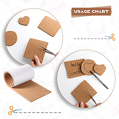 Cork Board Roll 8 Mm Thick 60 X 12 Inch Self-Adhesive Cork Bulletin Boards With 100 Push Pins Mini Wall Frameless Cork Boards For Wall #TOP3