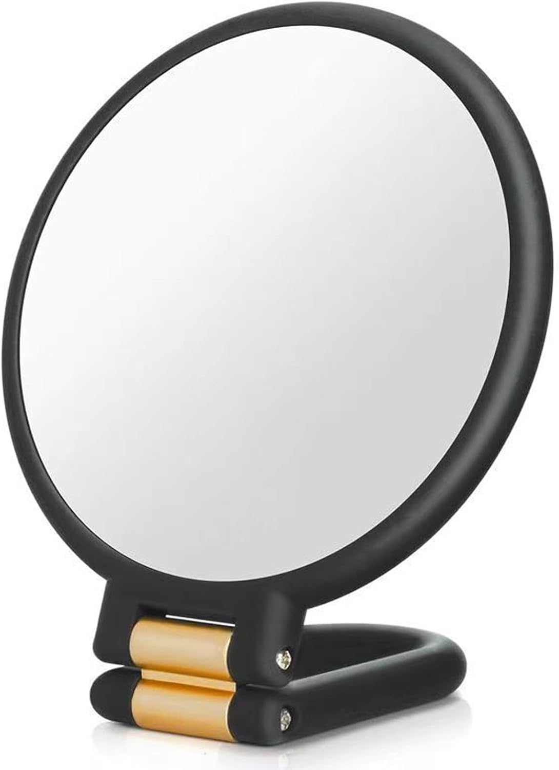 YZNLOQ Magnifying Handheld Mirror Double Sided 1X 10X 15X 20X 30X 40X Magnification Hand Mirror, Foldable Travel Makeup Mirror,Adjustable Rotation Pedestal Hand,Desk Vanity Makeup Mirror (Black, 15X)