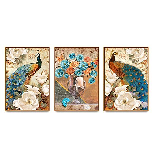 Point de croix paon style rétro grand kit broderie canevas fils coton C0210