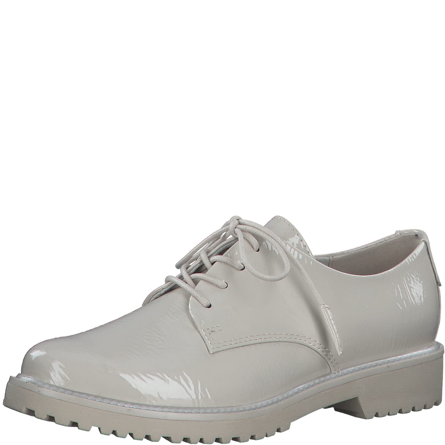 MARCO TOZZI Women's 2-2-23712-20Oxford, Cream Patent, 8.5 UK