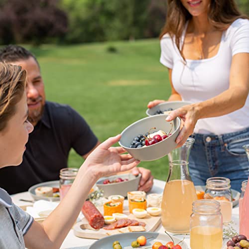 Grow Forward Premium Wheat Straw Bowls - 8 Unbreakable Cereal Bowls Set - 28 Oz Microwave Safe Bowls For Kitchen - Reusable Eco Friendly Bowls For Camping, Rv, Dorm, Soup, Oatmeal, Ramen - Feather #TOP1