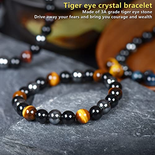 Pulsera Triple Protección con Cuentas de Piedra Natural 8mm miniatura 4
