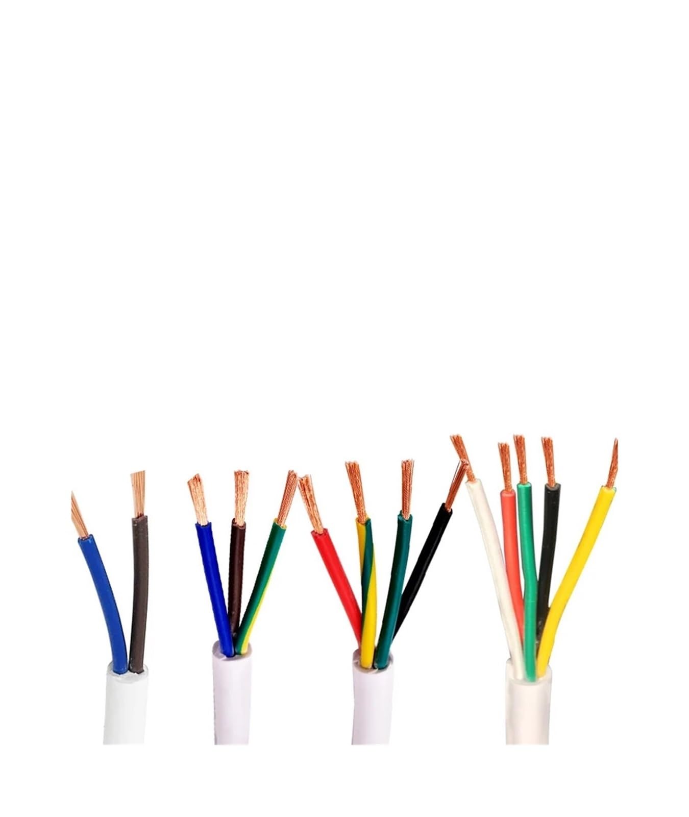 Cavo di controllo morbido RVV bianco da 5 m con 2‑5 conduttori, rame puro 15‑20 AWG