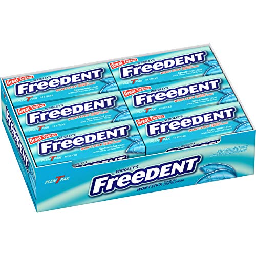 FREEDENT Spearmint Chewing Gum, 15 pieces (12 Pack), Set of 3