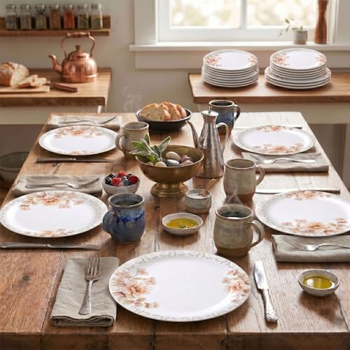 Image of Melamine Quarter Plates | Round Half Plate | Microwave Safe | Break Resistant | Plates for Snacks, Lunch, Dinner | Plates for Home, Office, Restaurant | Set of 6 | 7 Inch's (Lily Shine)