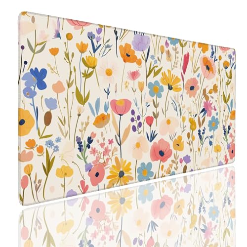 Tapis souris gamer large végétal avec bords cousus et mousse épaisse 4mm