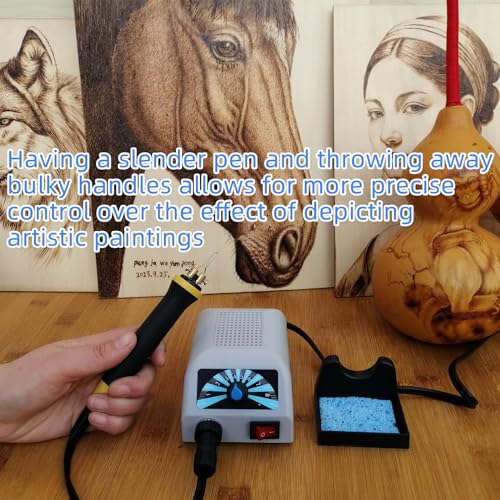 FIRElood LH20 Wood Burning Kit,Wood Burning Tool, Adjustable Temperature Wood Burner Kit,professional wood burning kit for Adults Beginners Craft,pyrography pen Comes With 30Pyrography Wire Tips - Thumbnail 5