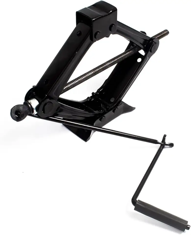 Macaco Hidráulico Tipo Sanfona Universal Automotivo, Capacidade 1500kg, Cor Preta, com Manivela