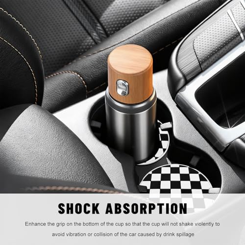 4 PCS Portavasos para Auto con Diseño Ajedrezado 2.76 in miniatura 4