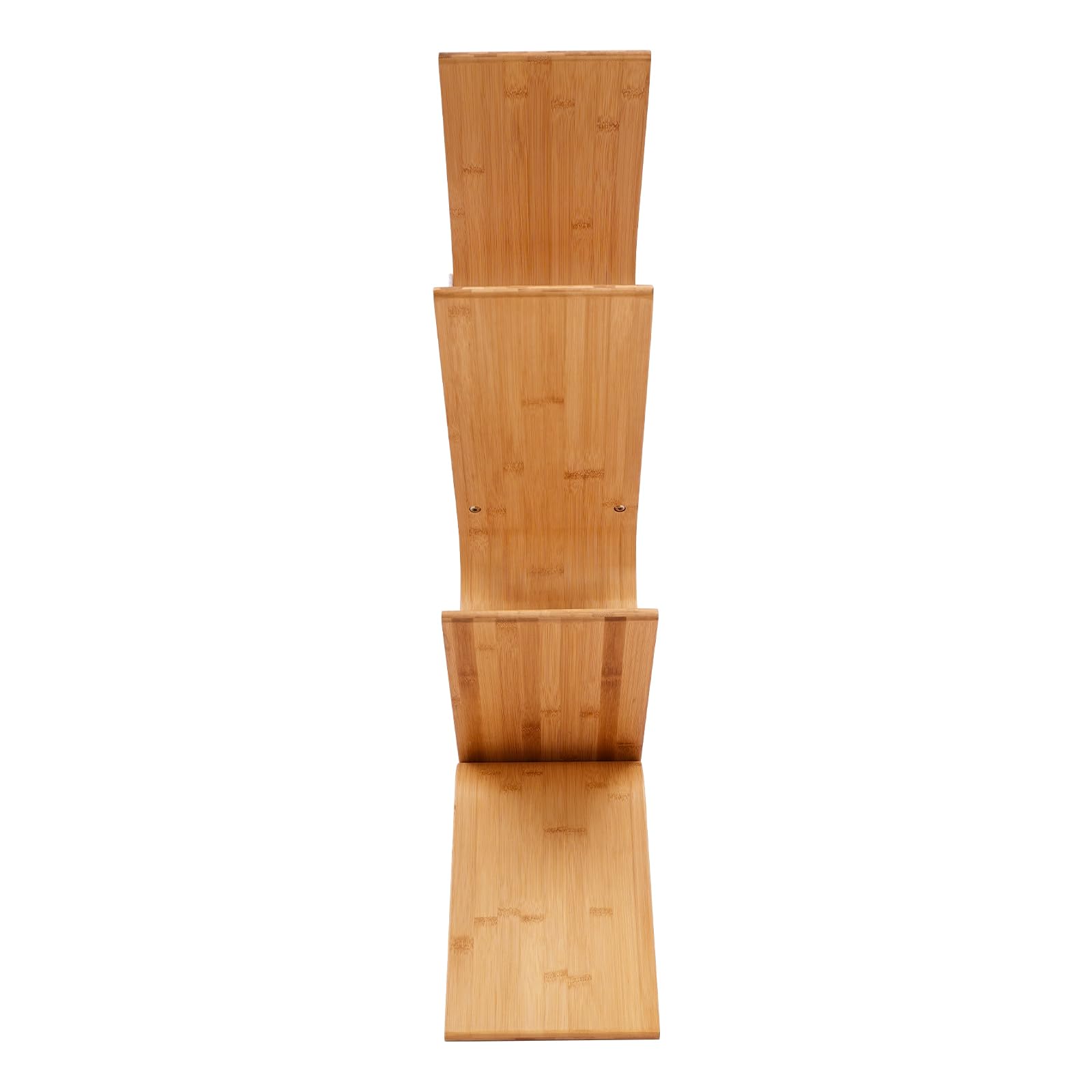 Librería de 5 pisos, estantería moderna de bambú, diseño de árbol, estantería para salón, dormitorio, oficina, estantería abierta, aspecto de madera natural, 91 cm de alto