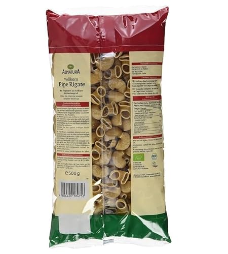 Alnatura Bio Vollkorn Nudeln Pipe Rigate, vegan, 500 g