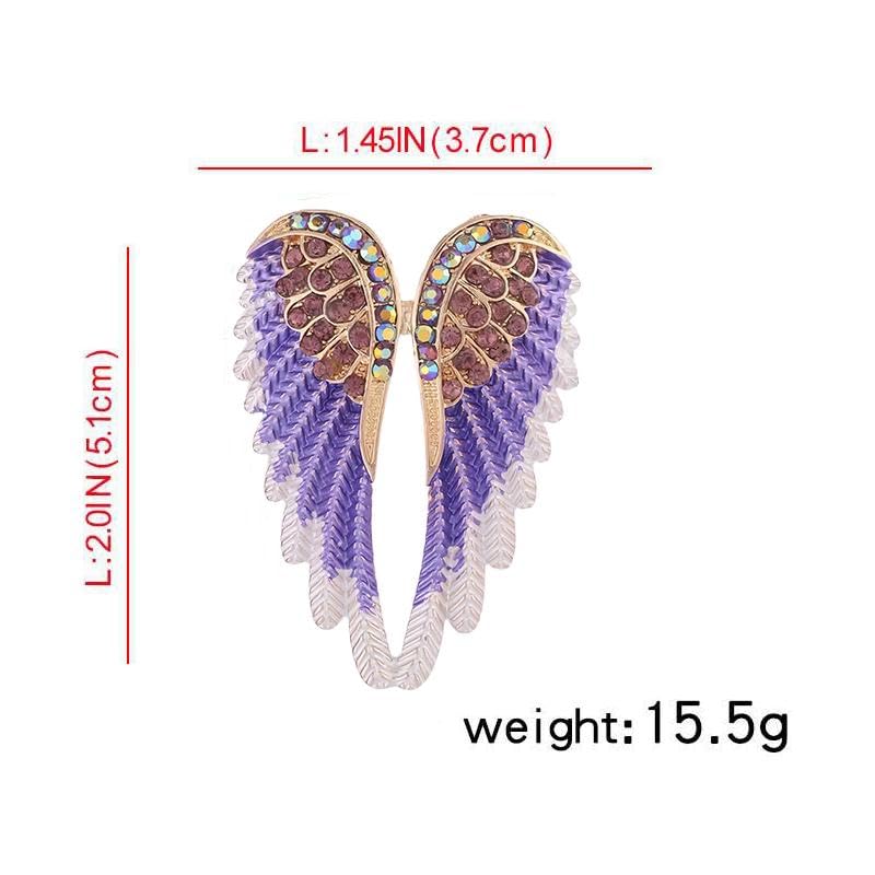 Image of Brooch Pins for Women Men Fashion Angel Wings Large Brooch Lapel Pin Scarf Buckle Pin Crystal Brooch Wedding Prom Dresses Clothing Accessories Jewelry