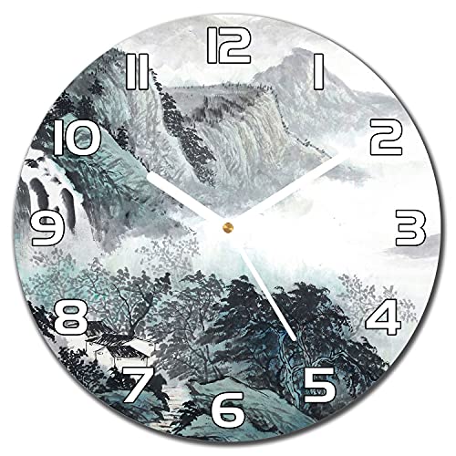 Horloge en verre de sécurité Impression Cascade de Montagne