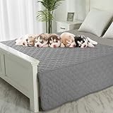 Dog Blankets for Couch Protection Waterproof Dog Bed Covers Pet Blanket Furniture Protector (Grey+Da