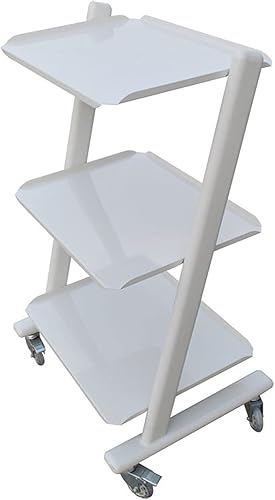 Miniatura 1 de TECHTONGDA Carrito móvil de acero al carbono de 3 niveles, carrito de almacenamiento con cuatro ruedas para oficina, hogar, cocina, salón de belleza