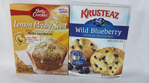 Betty Crocker Lemon Poppy Seed Krusteaz Wild Blueberry Muffin Mix Bundle
