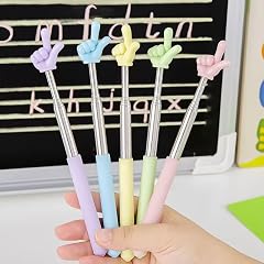 2Pcs Blue Purple Retractable Teachers Pointer Sticks Telescopic Finger Teachers Pointer for Classroom Presentation Whiteboard Extendable Hand Pointing