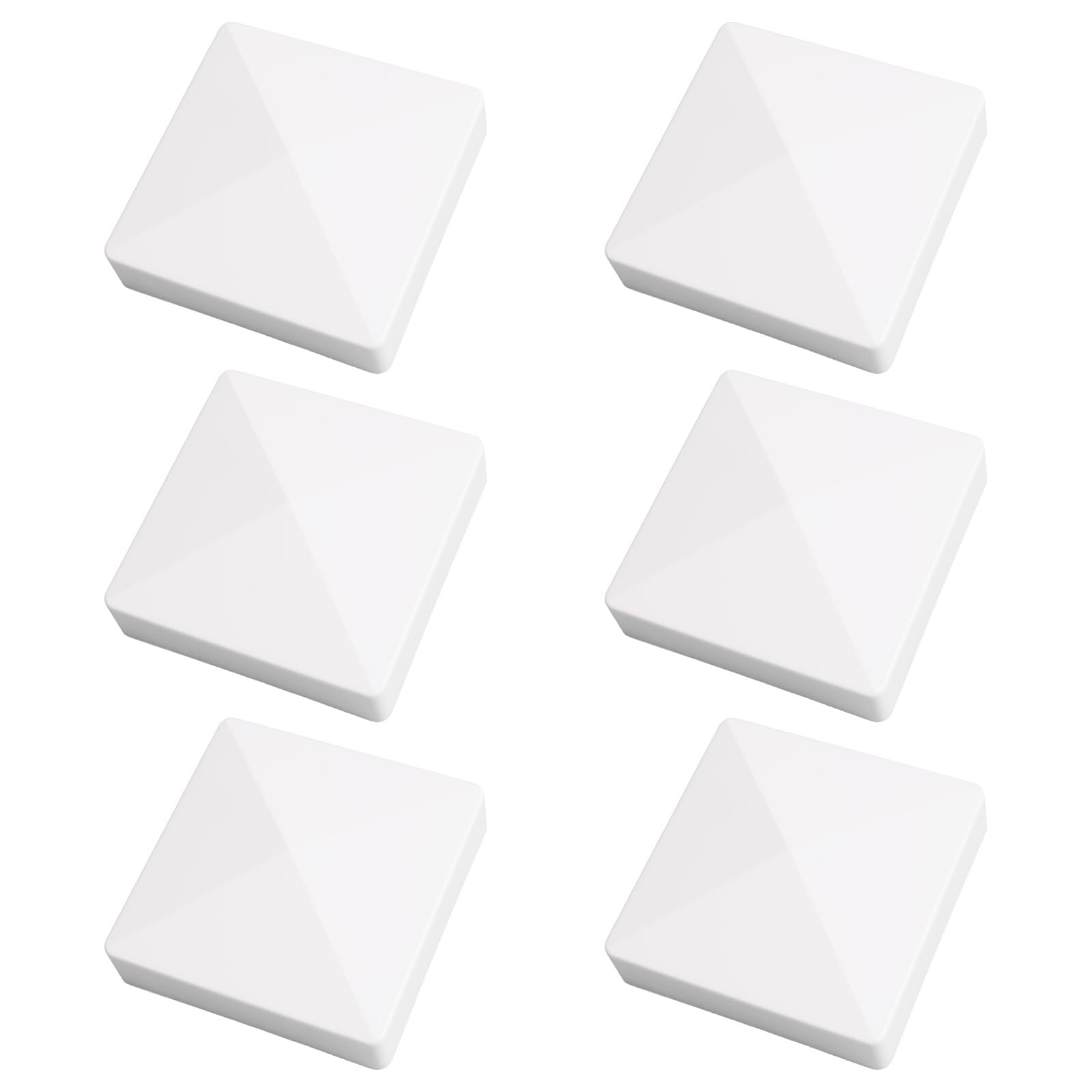 UKCOCO 4x4 Fence Post Caps - White PVC Plastic Caps For Mailbox & Deck Posts, Weather Resistant, Easy Install (4-Pack)