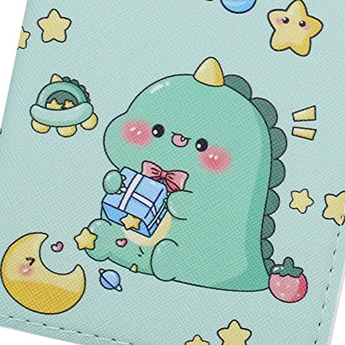 Jasasccel Cute Dinosaur Passport Holder, Cartoon Animal Leather Passport Cover Case Travel Wallet For Girls Women Kids Boys #TOP5