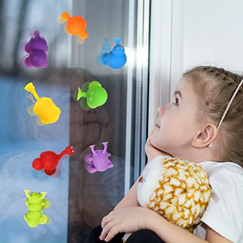 Suction Cup Toys, 40 Pcs Bath Toys For Kids Ages 3+ Sensory Toys Stress Release Toys Travel Toys Suction Toys Silicone Animal Sucker Toys With Dinosaur Eggshell Storage (Pink) #TOP5