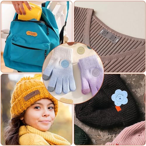 PIWOSGOL Étiquette faites à la main en cuir PU 50 pièces, personnalisées avec trous pour vêtements, crochet, artisanales pour bricolage, jeans, porte-monnaie – vue 5